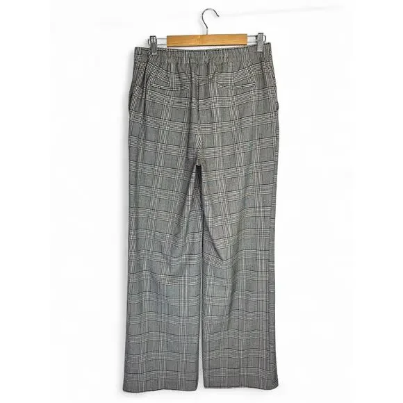 Nicole Miller New York Women's Wide Leg Glen Plaid Pants Size 8 Gray Brown Black - Picture 3 of 10